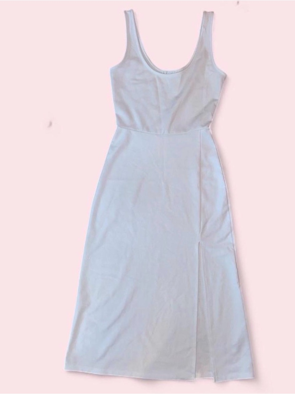 Leith Nordstrom Scoop Neck Side Slit Midi Tank Dress White Size XS